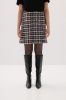 Spódnica Gina boucle z wełną, w kolorową kratkę