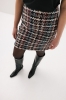 Spódnica Gina boucle z wełną, w kolorową kratkę