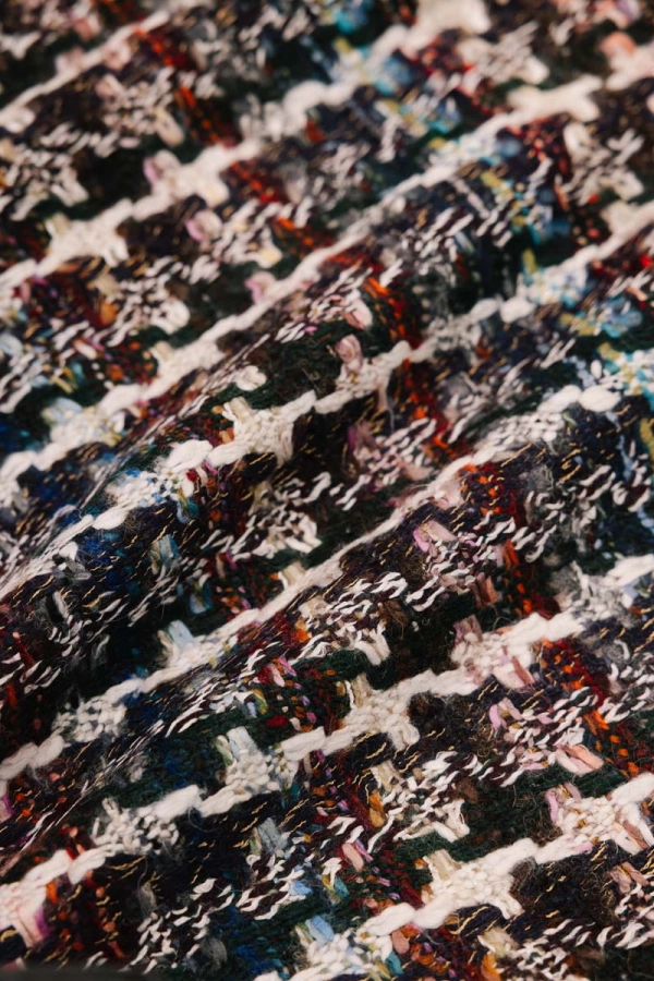 Spódnica Gina boucle z wełną, w kolorową kratkę