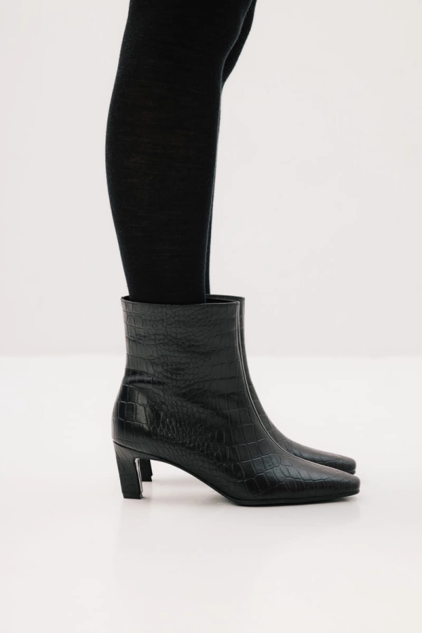 Botki skórzane Realm, czarne