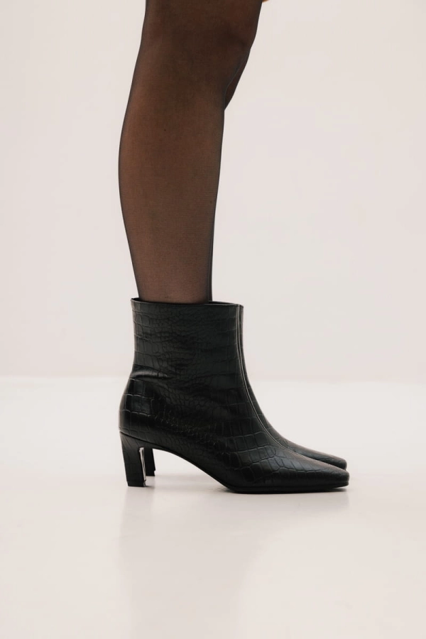 Botki skórzane Realm, czarne