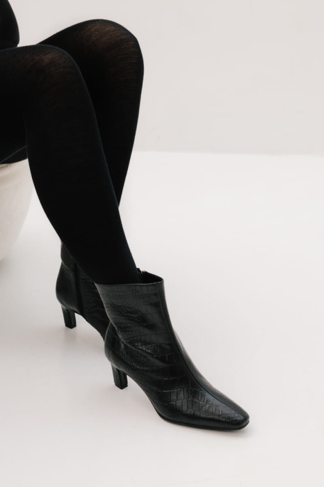 Botki skórzane Realm, czarne