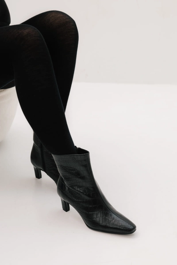 Botki skórzane Realm, czarne