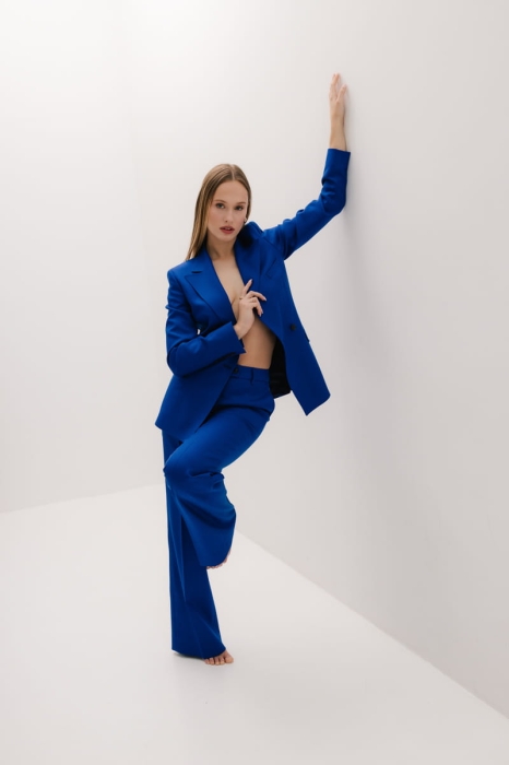 Spodnie Deep wełniane, granatowe