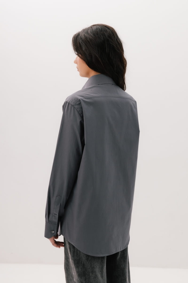 Koszula Boyfriend Shirt Oversize bawełniana, szara
