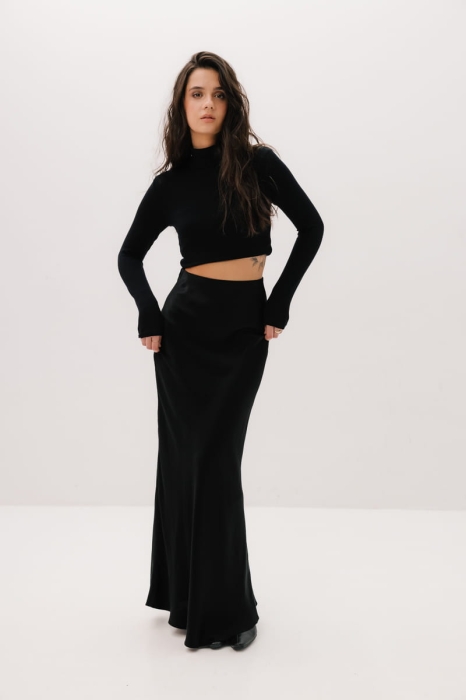 Spódnica Raven wiskozowa, czarna