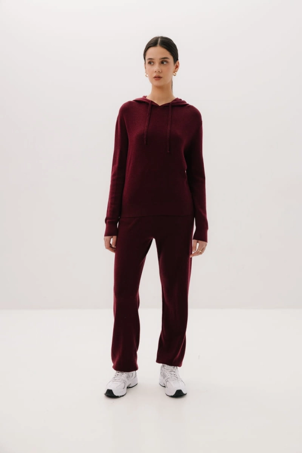 Bluza Merinowear z wełny merino, bordowa