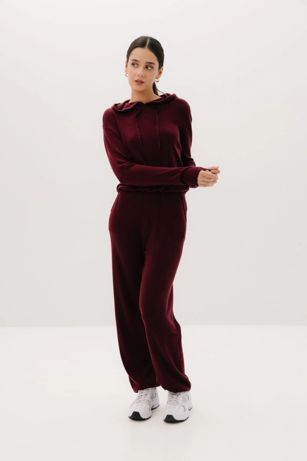 Bluza Merinowear z wełny merino, bordowa