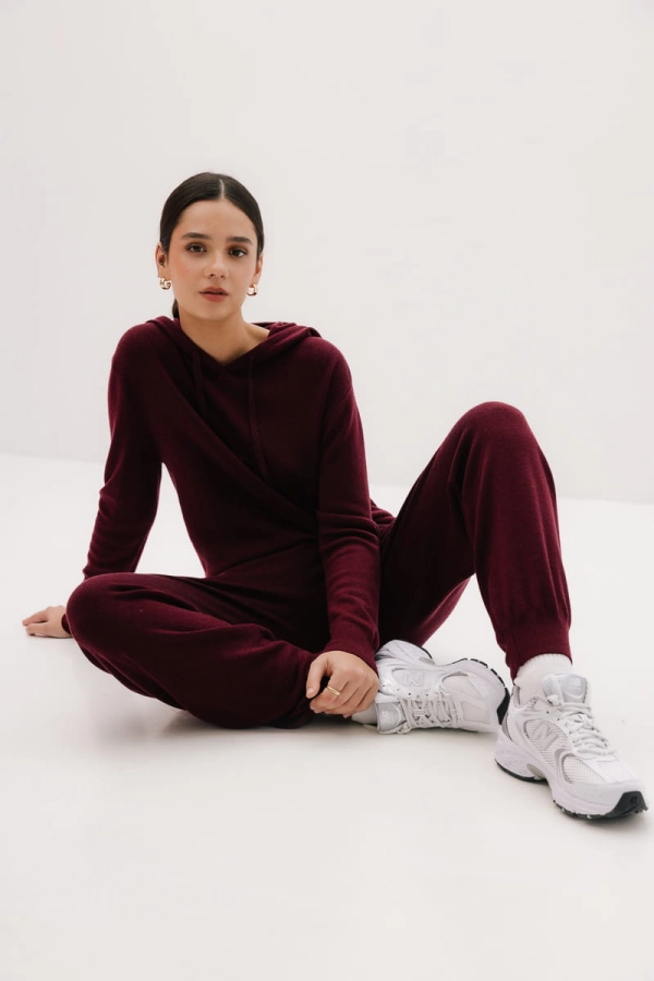 Bluza Merinowear z wełny merino, bordowa