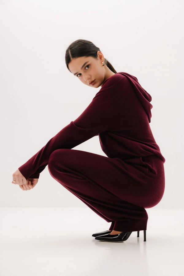 Bluza Merinowear z wełny merino, bordowa