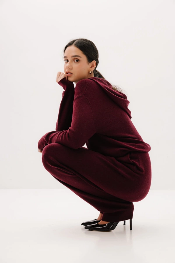 Bluza Merinowear z wełny merino, bordowa