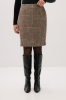Spódnica Fable wełniana ołówkowa, beżowa kratka