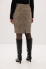 Spódnica Fable wełniana ołówkowa, beżowa kratka