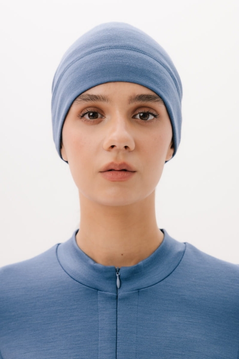 Extra Warm czapka sportowa jednowarstwowa wełniana, niebieska