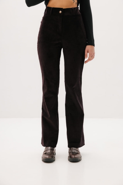 Spodnie Mollie sztruksowe, brązowe