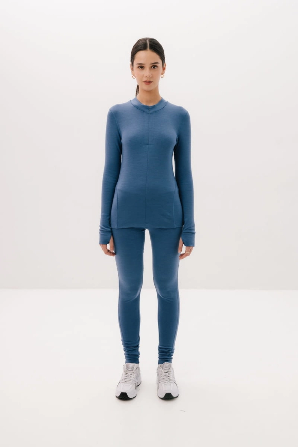 Extra Warm Traverse longsleeve sportowy wełniany, niebieski