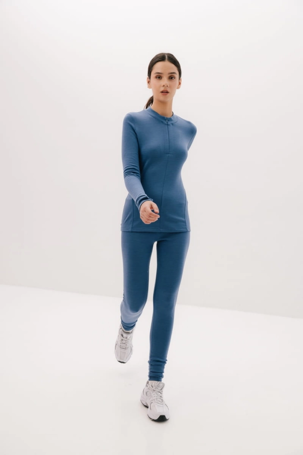 Extra Warm Traverse longsleeve sportowy wełniany, niebieski