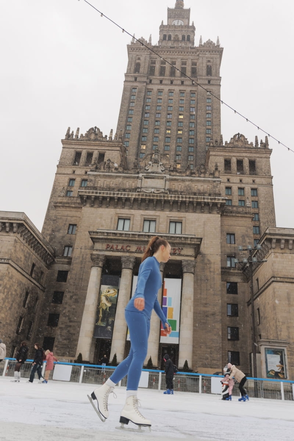 Extra Warm Trail legginsy sportowe wełniane, niebieskie