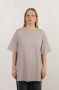 T-shirt oversize Breeze bawełna z algami, beżowy