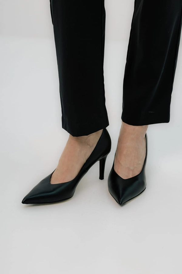 Szpilki skórzane Opal, czarne