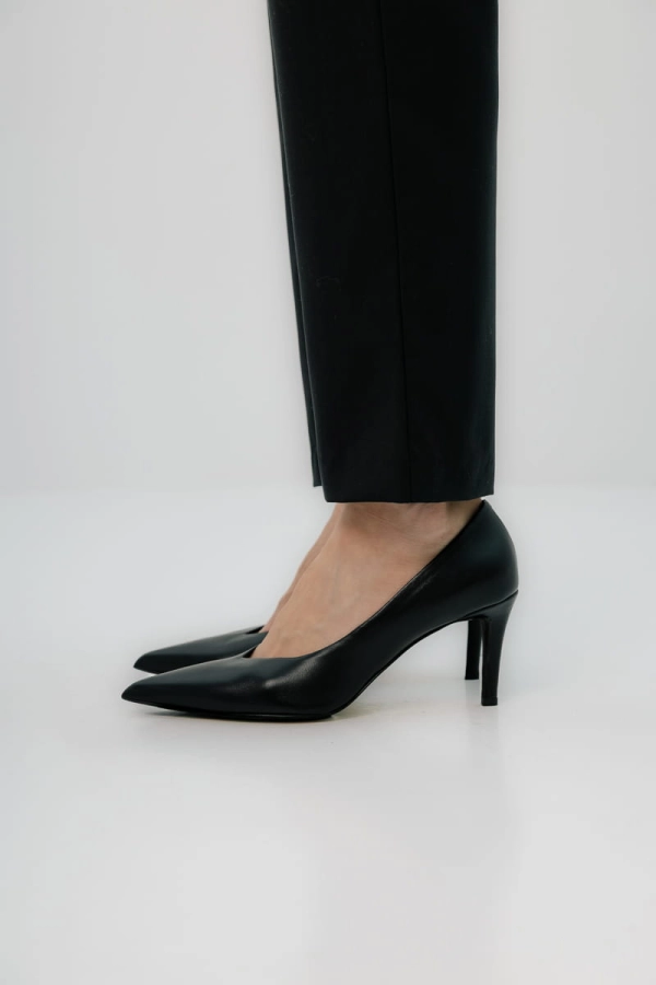 Szpilki skórzane Opal, czarne