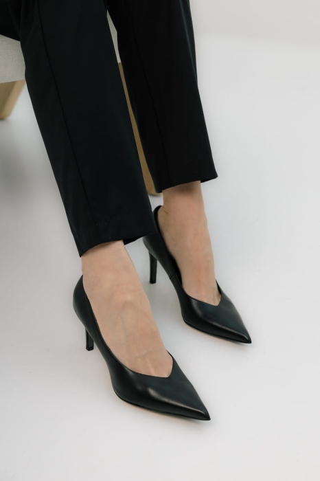 Szpilki skórzane Opal, czarne