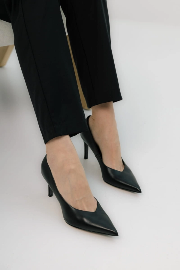 Szpilki skórzane Opal, czarne