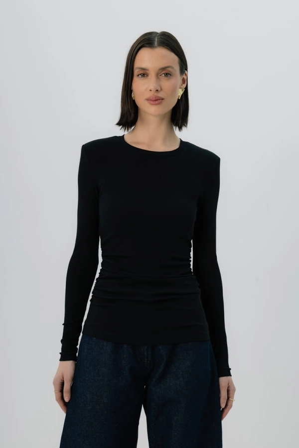 Longsleeve Mistral bawełniany, czarny