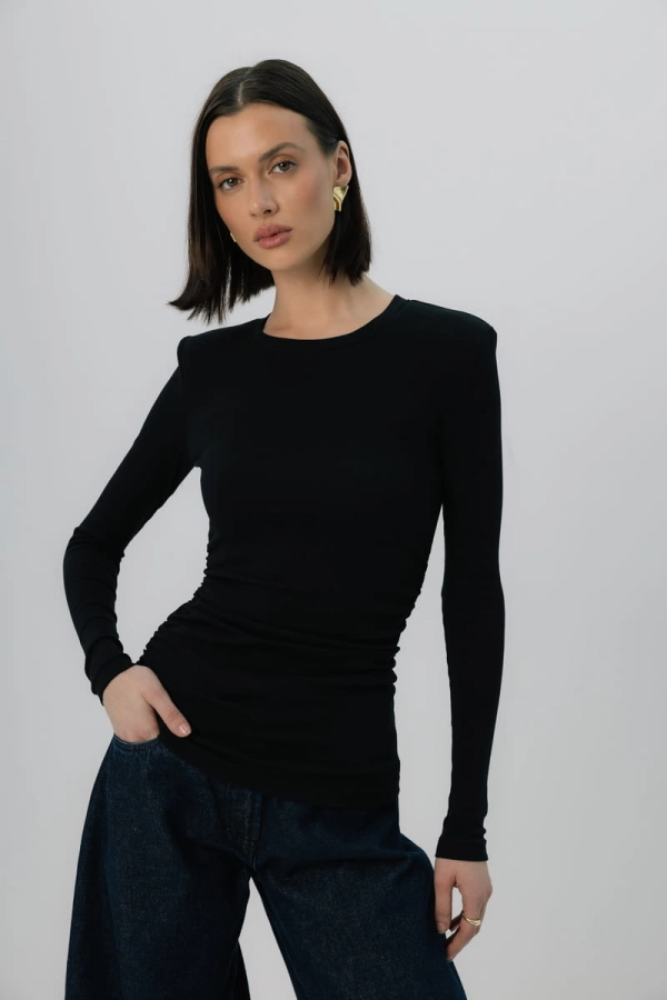 Longsleeve Mistral bawełniany, czarny