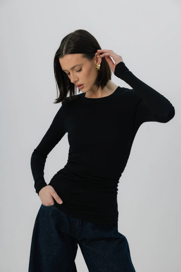 Longsleeve Mistral bawełniany, czarny