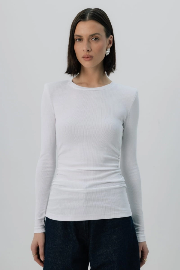 Longsleeve Mistral bawełniany, biały