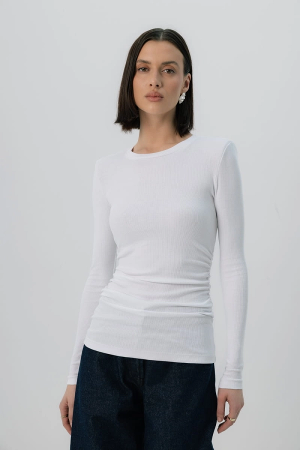 Longsleeve Mistral bawełniany, biały