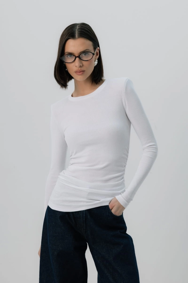 Longsleeve Mistral bawełniany, biały