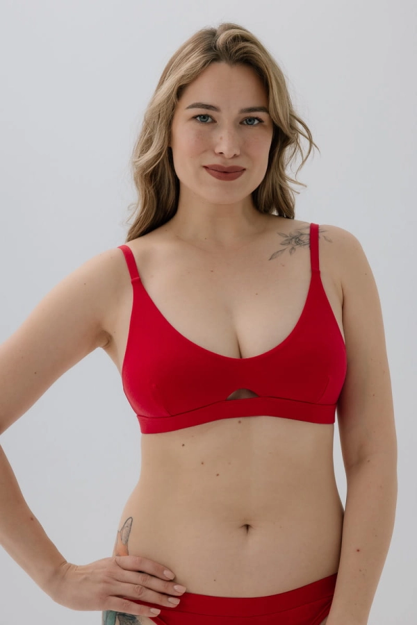 Stanik Soft z bawełny organicznej, czerwony