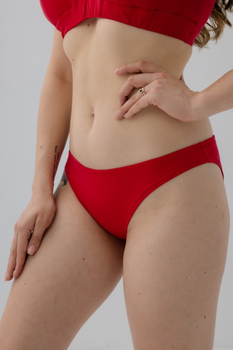 Majtki Comfy z bawełny organicznej, czerwone