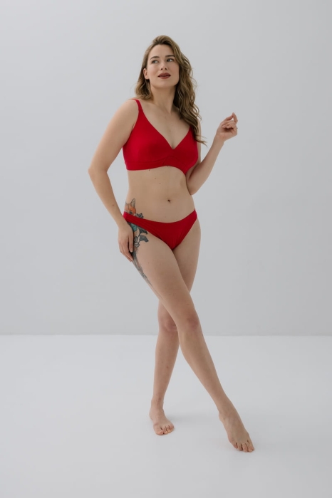 Majtki Comfy z bawełny organicznej, czerwone