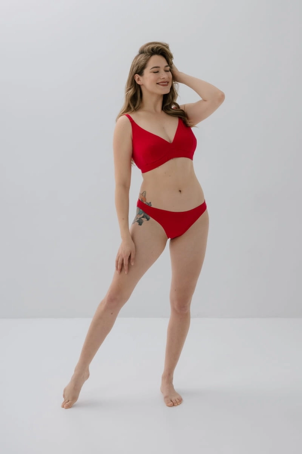 Majtki Comfy z bawełny organicznej, czerwone