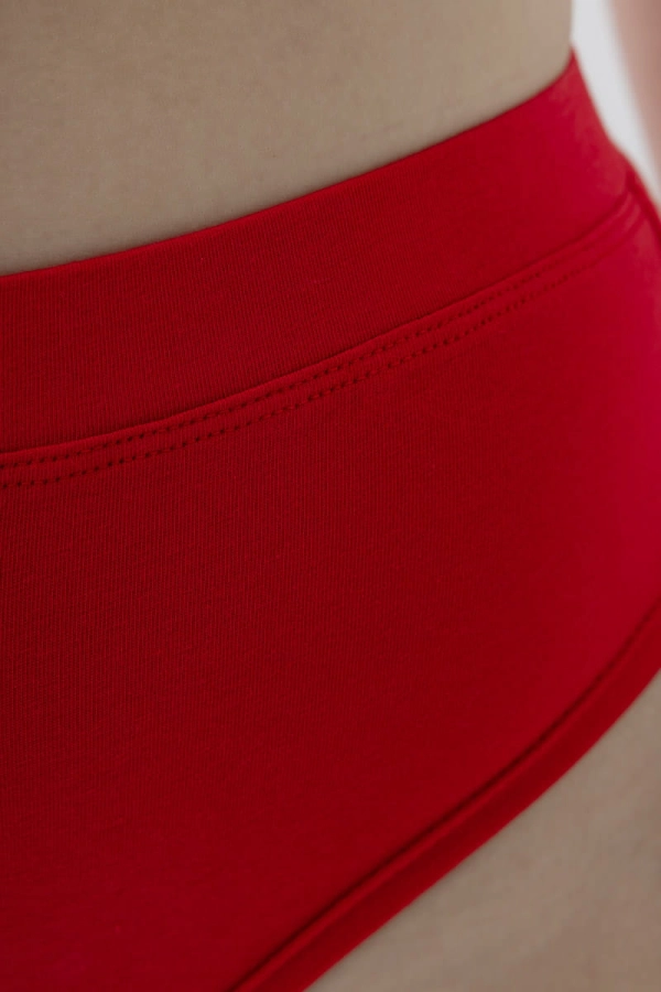 Majtki Wrap z bawełny organicznej, czerwone