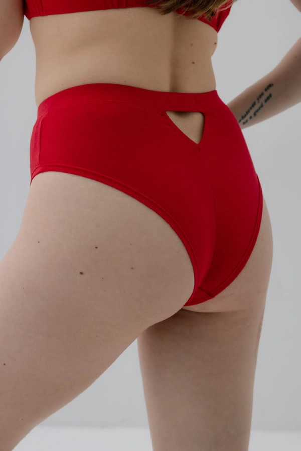 Majtki Wrap z bawełny organicznej, czerwone