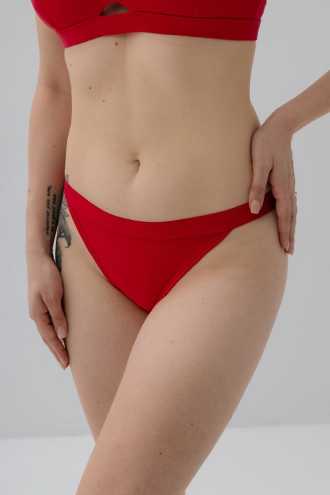 Majtki FeelFree z bawełny organicznej, czerwone