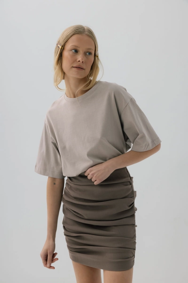 Spódnica Vaya wełniana, taupe
