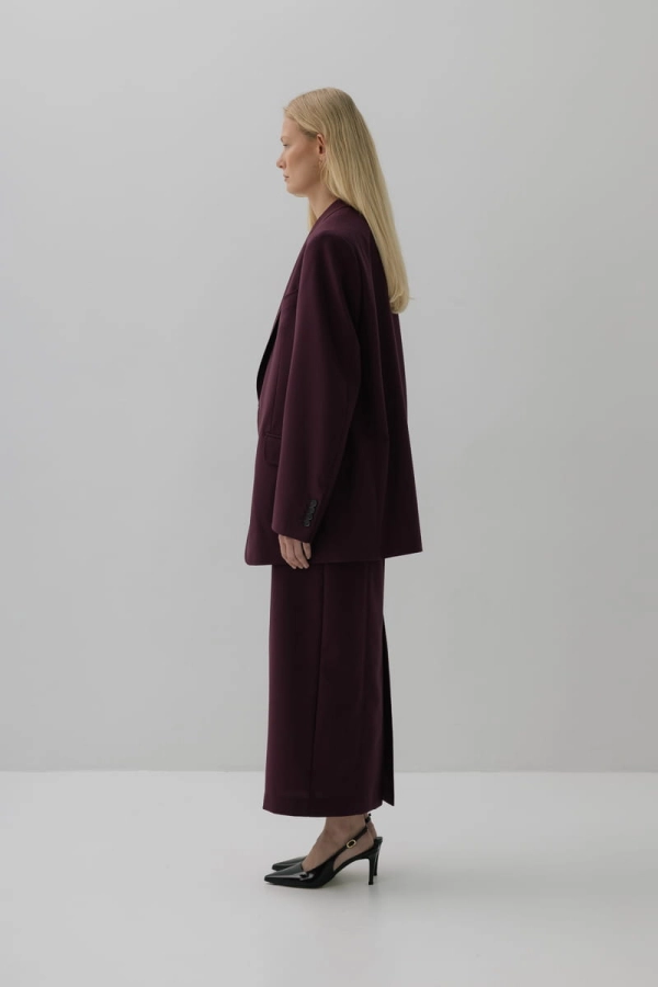 Marynarka wełniana oversize Main, fioletowa