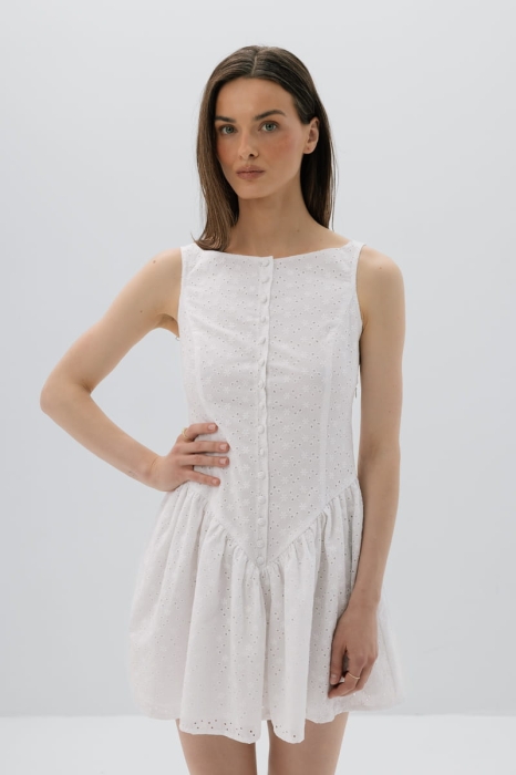 Sukienka bawełniana Boho, biała