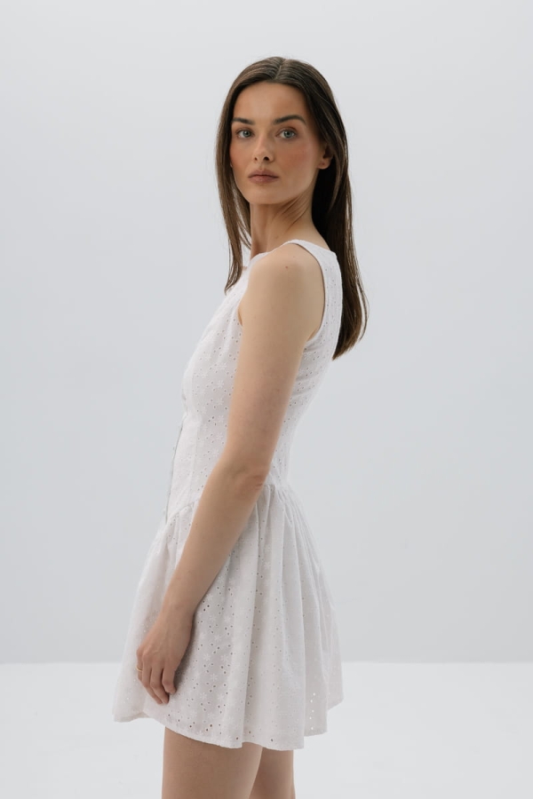 Sukienka bawełniana Boho, biała
