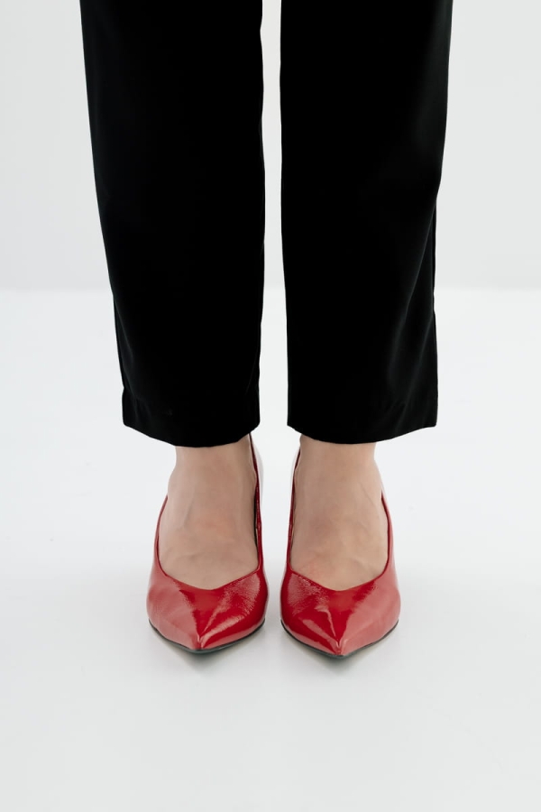 Szpilki skórzane Cherie, czerwone