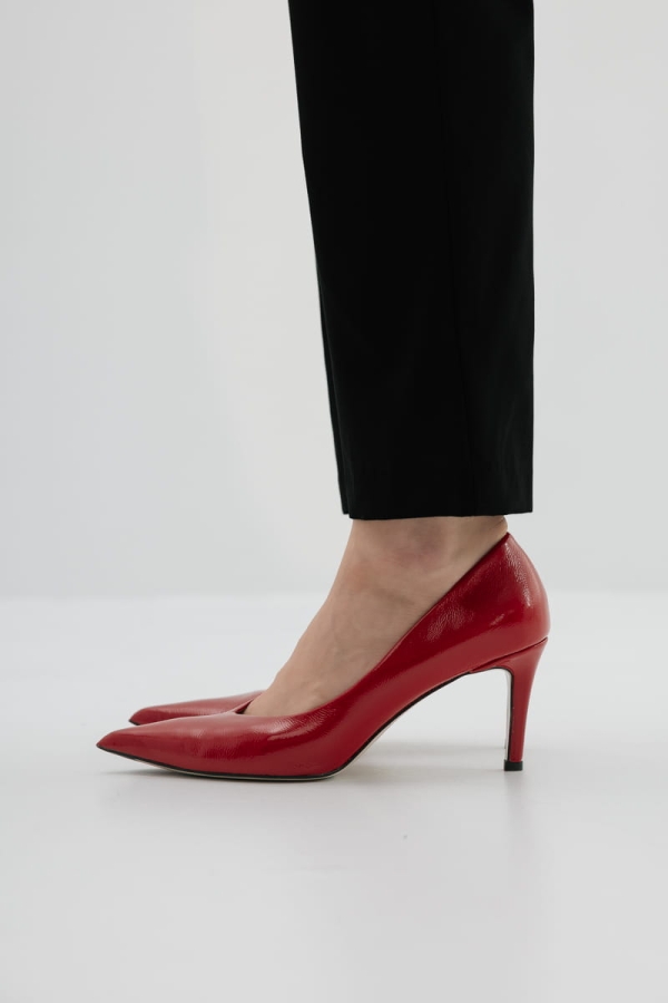 Szpilki skórzane Cherie, czerwone