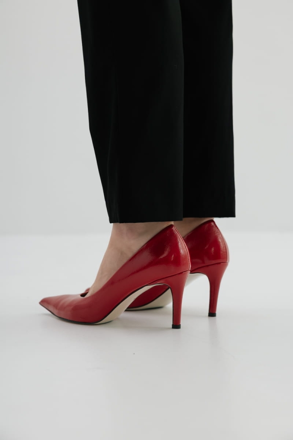 Szpilki skórzane Cherie, czerwone