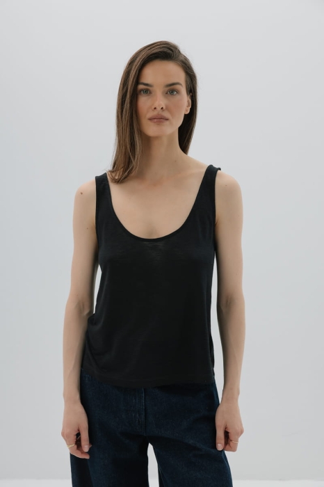 Top wiskozowy Lila, czarny