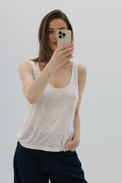 Top wiskozowy Lila, kremowy