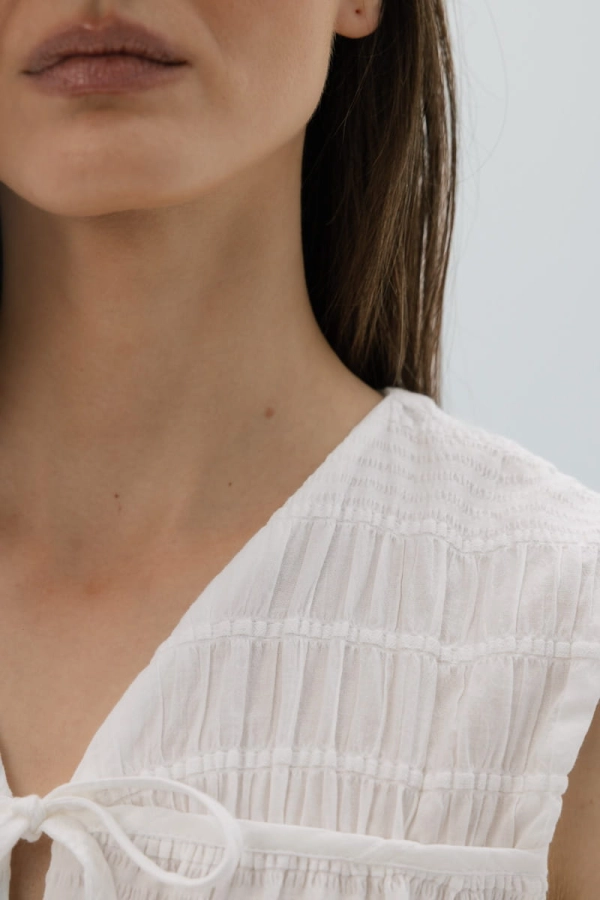 Bluzka bawełniana Wild, kremowa